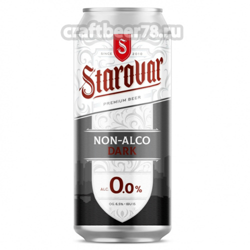 Starovar Non-Alco Dark от Коломенская Пивоварня - Безалкогольный темный лагер 0,45л.